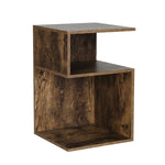 Bedside Table Shelves Side End Table Storage Nightstand Rust Oak Umeni