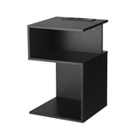 S-Shaped Bedside Table Charging Station Black | HomeAndLivin
