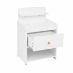 Bedside Table Charging Station Drawer White | HomeAndLiving