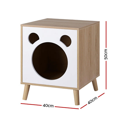 Cat Nest Bedside Table Solid Wood Legs | HomeAndLiving - 2