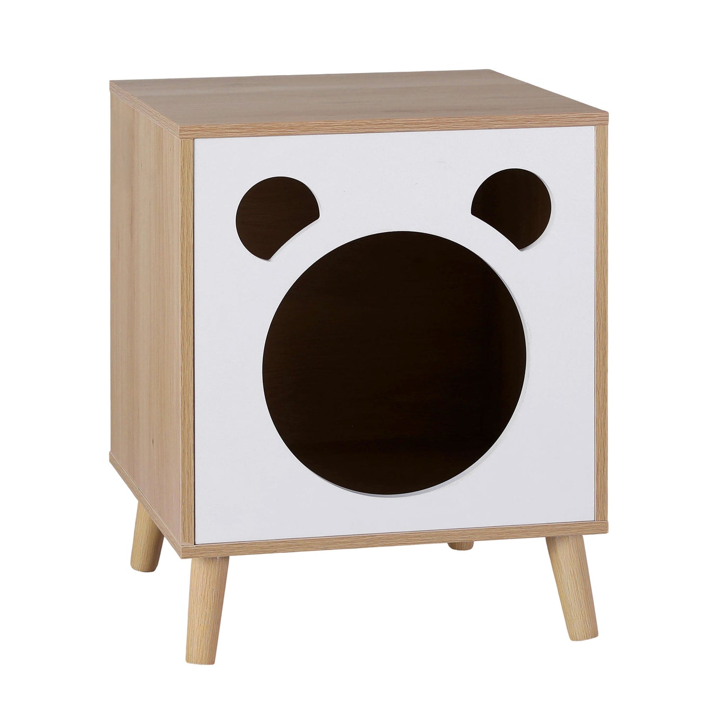 Cat Nest Bedside Table Solid Wood Legs | HomeAndLiving - 3