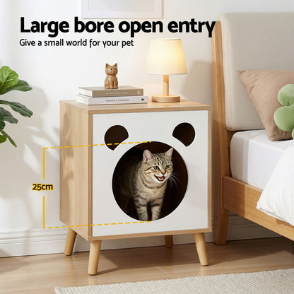 Cat Nest Bedside Table Solid Wood Legs | HomeAndLiving - 4