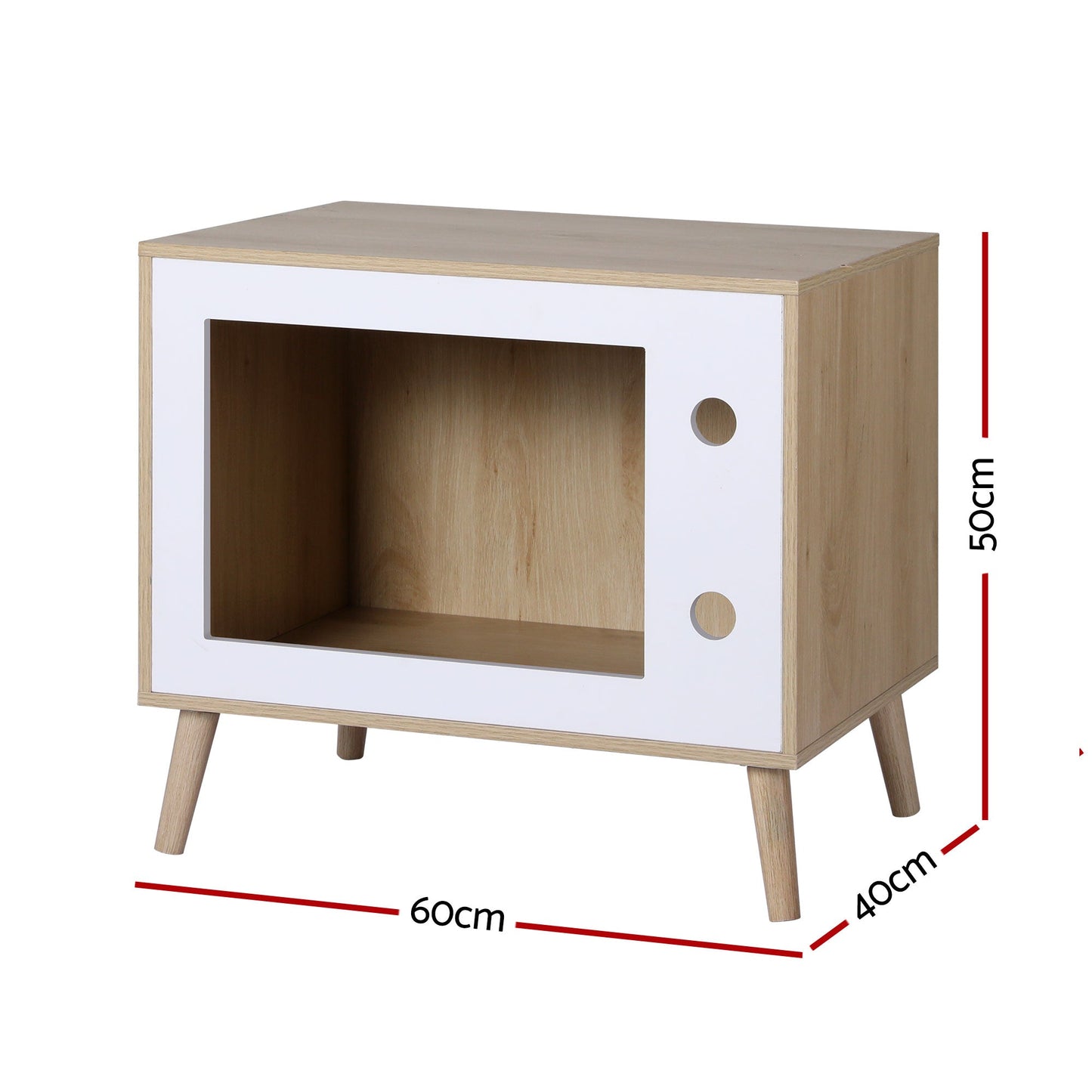 Cat Nest Bedside Table Solid Wood 60cm | Home & Living - 2