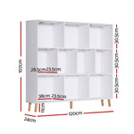 Bookshelf 3 Tiers 10 Cubes - Cora White