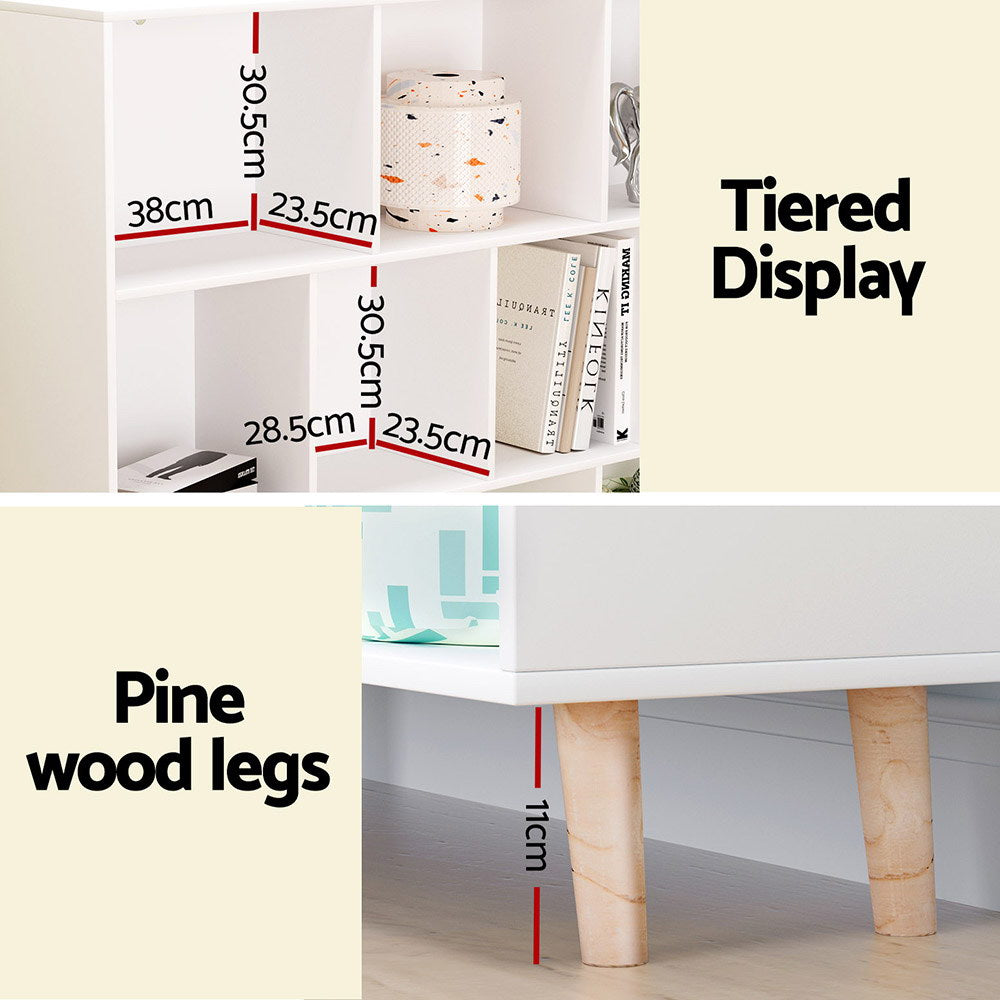 Bookshelf 3 Tiers 10 Cubes - Cora White