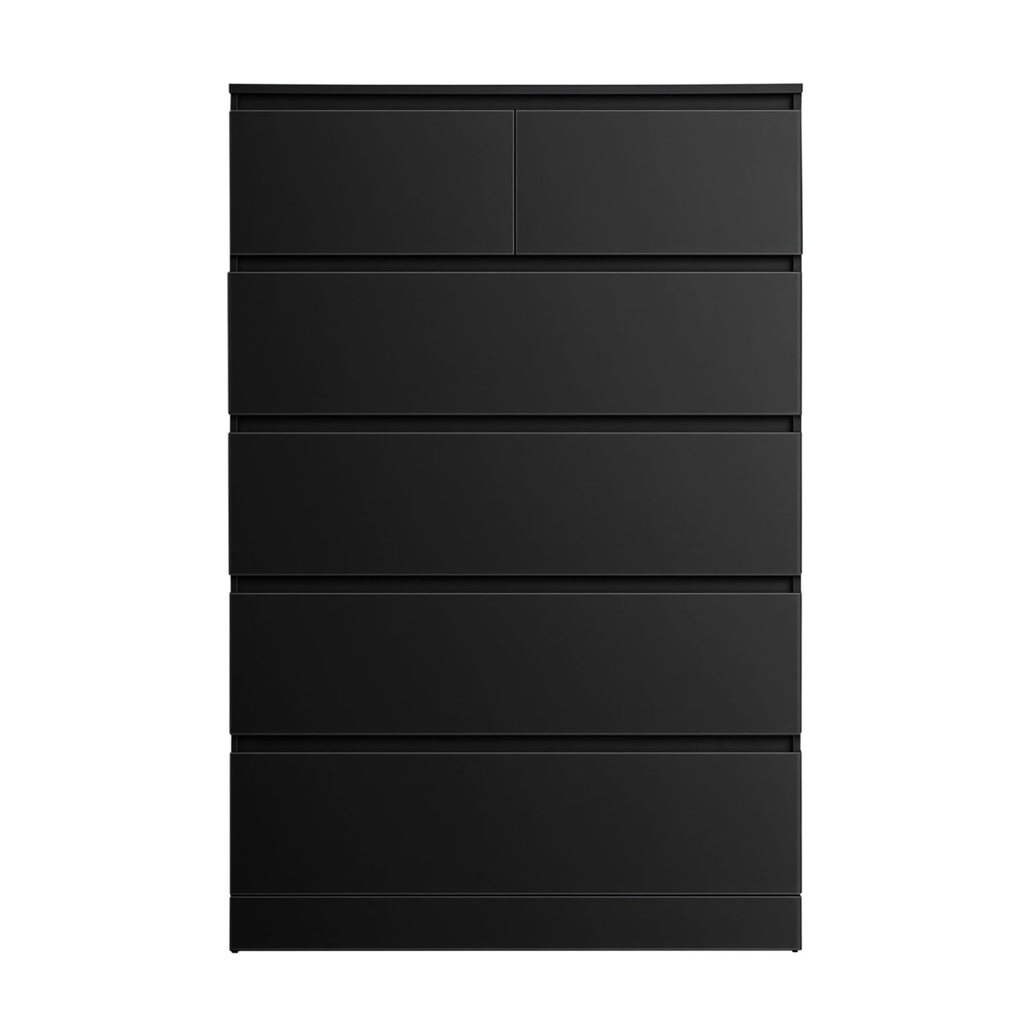 Tallboy Chest Black 6 Drawers 80x40x121cm