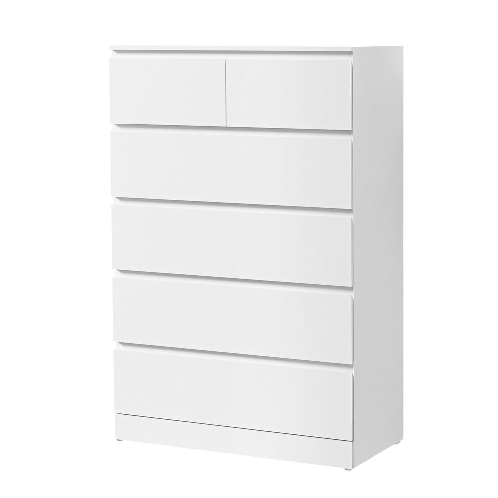 6 Chest Of Drawers - Pepe White