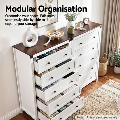 Tallboy Storage White Walnut 80x40x123cm