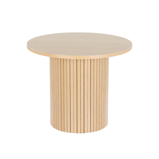 Elegant Round Coffee Table with Fluted Base