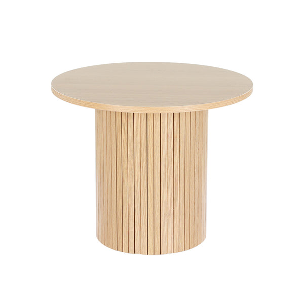  Elegant Round Coffee Table with Fluted Base