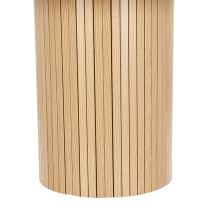 Elegant Round Coffee Table with Fluted Base