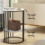 Marble Effect Side Tables Set of 2 Two-Tier | HomeAndLiving