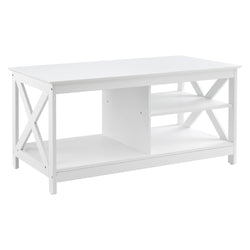  Coffee Table Storage Shelf White