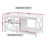 Coffee Table Storage Shelf White