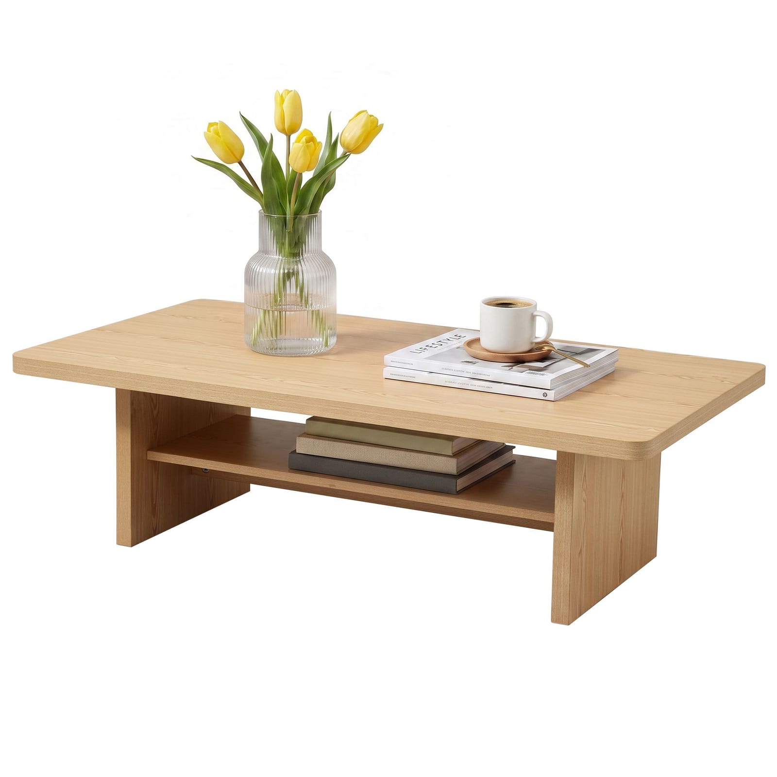Coffee Table 110cm 2-Tier Storage Shelf | HomeAndLiving - 2