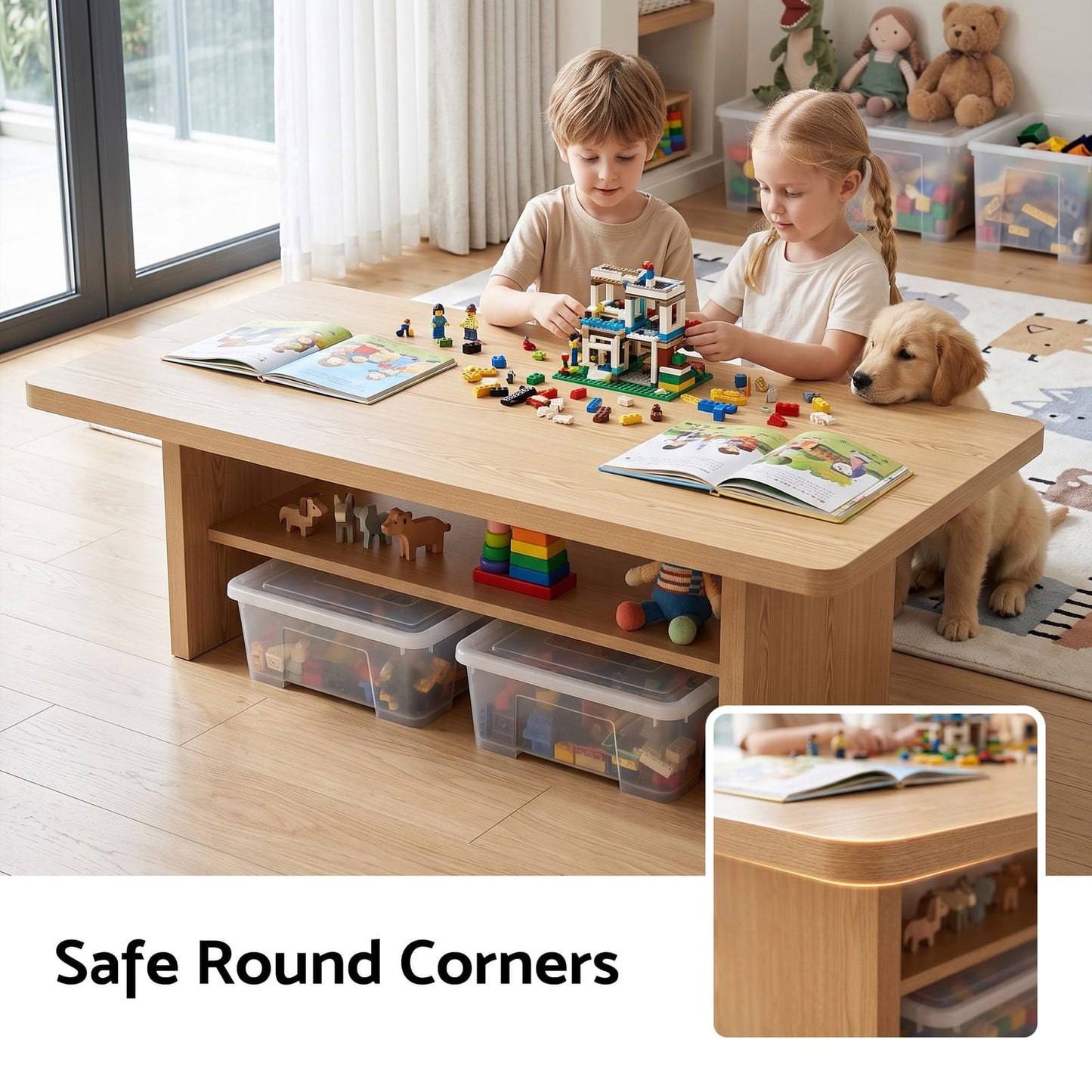 Coffee Table 110cm 2-Tier Storage Shelf | HomeAndLiving - 5