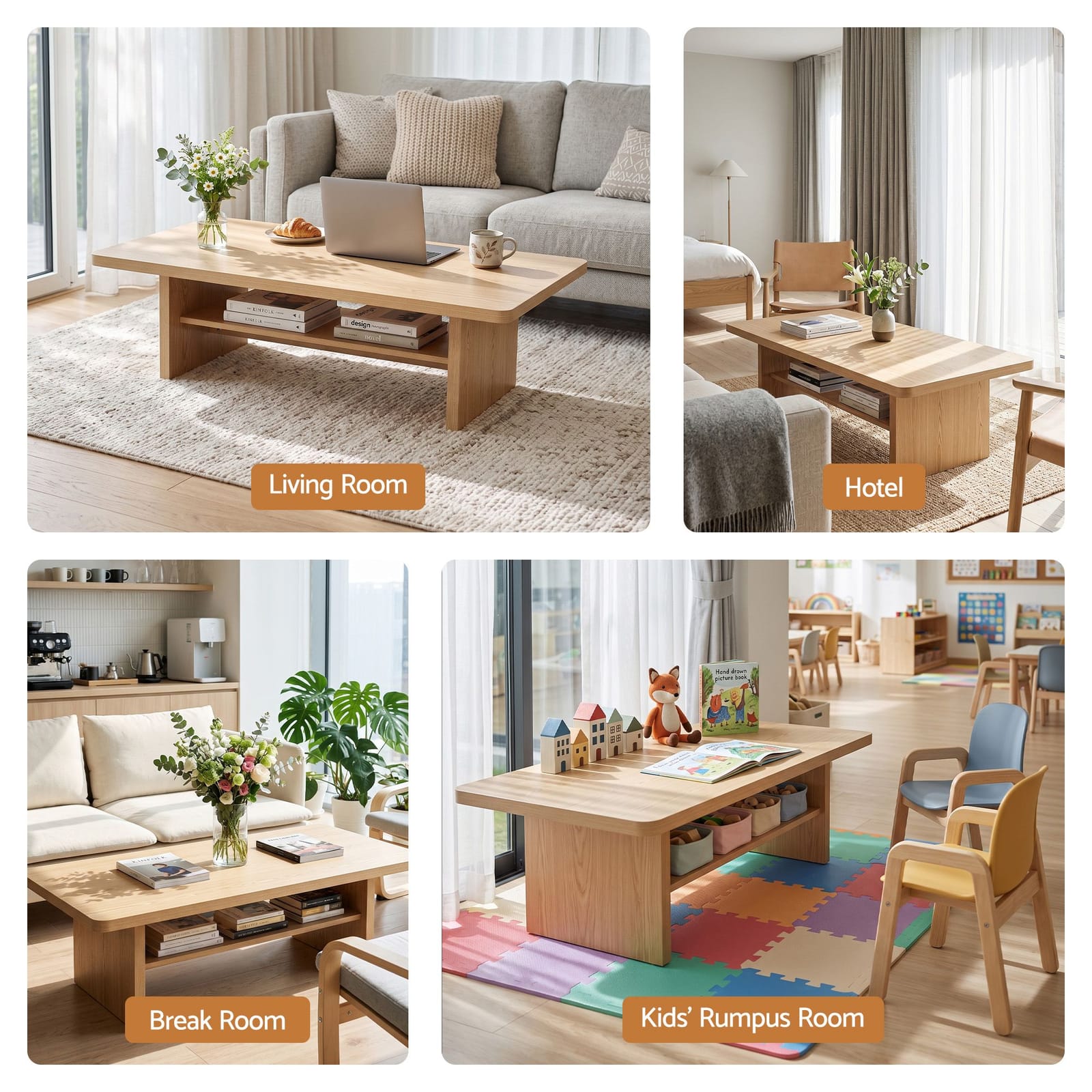 Coffee Table 110cm 2-Tier Storage Shelf | HomeAndLiving - 9
