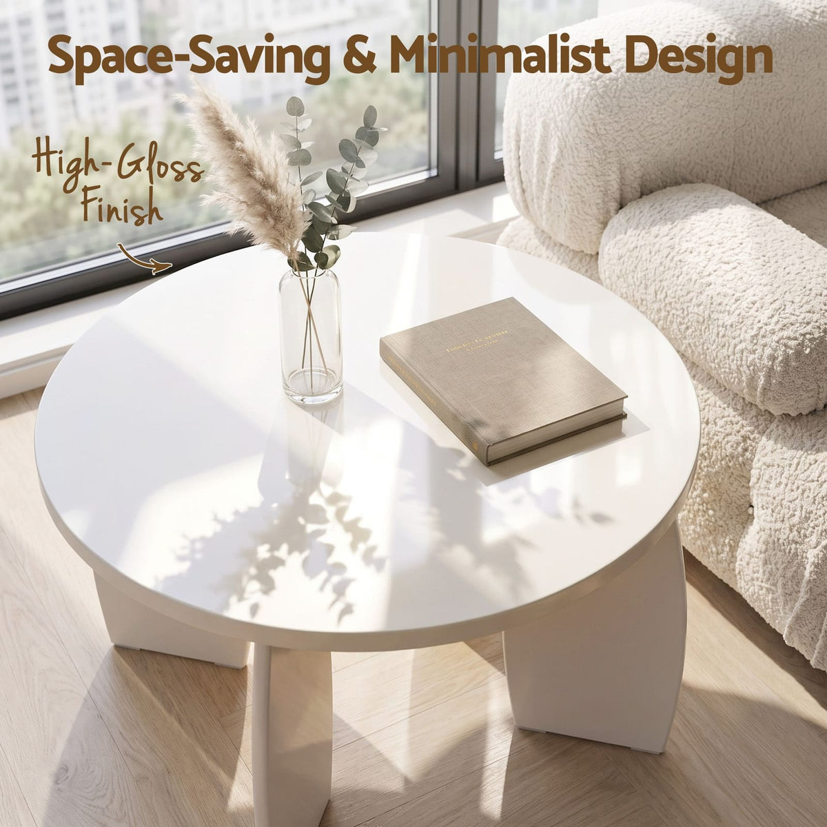 Round Coffee Table High Gloss 78x35cm