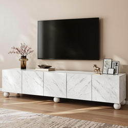200cm TV Entertainment Unit White Marble | HomeAndLiving