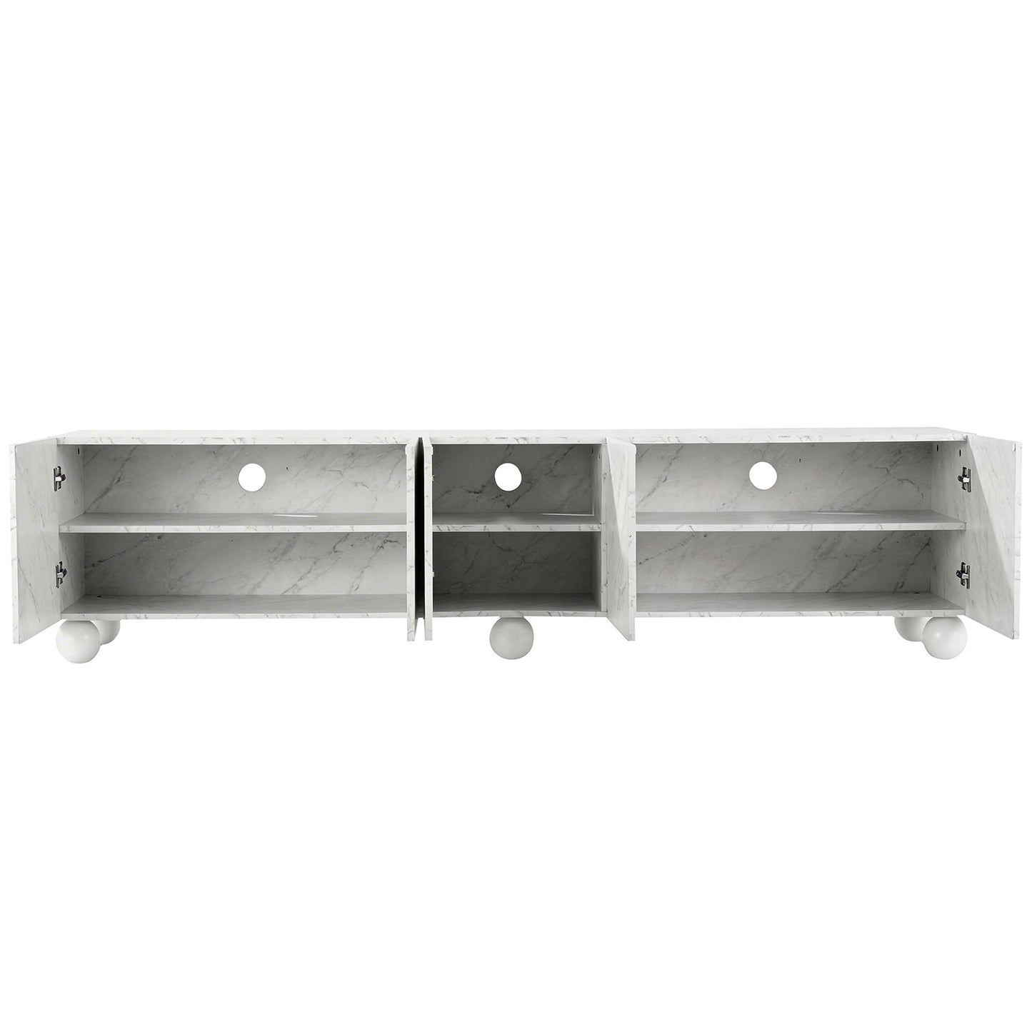 200cm TV Entertainment Unit White Marble | HomeAndLiving