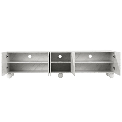 200cm TV Entertainment Unit White Marble | HomeAndLiving