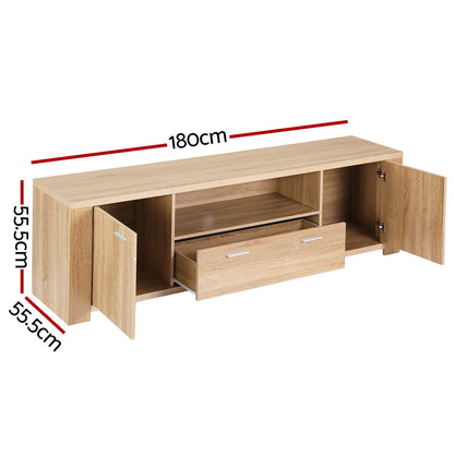 180cm Pine TV Unit Entertainment Cabinet | Home & Living - 3