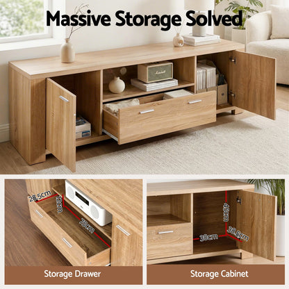 180cm Pine TV Unit Entertainment Cabinet | Home & Living - 5