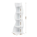 5-Tier Corner Bookshelf S-Shaped White | HomeAndLiving