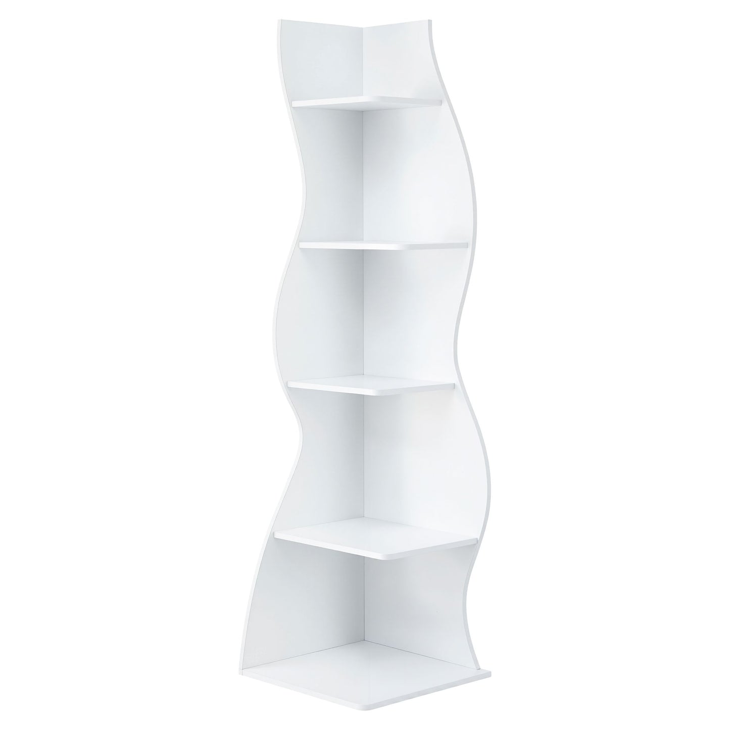 5-Tier Corner Bookshelf S-Shaped White | HomeAndLiving - 4