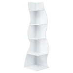 5-Tier Corner Bookshelf S-Shaped White | HomeAndLiving