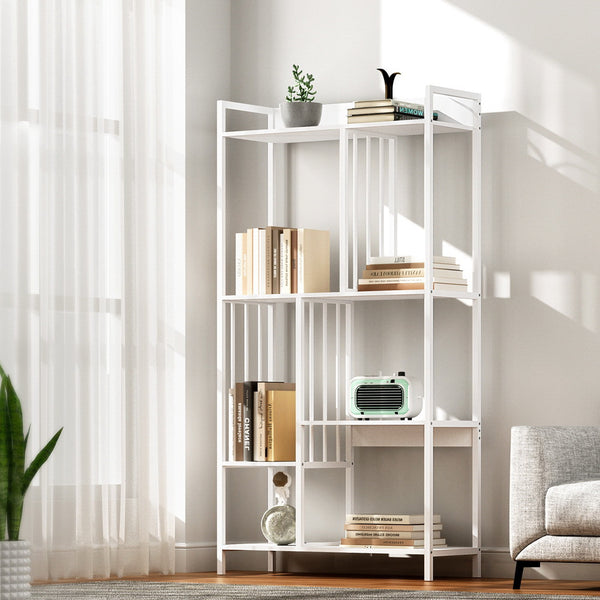  Bookshelf Display Shelves 5 Tiers 120cm White