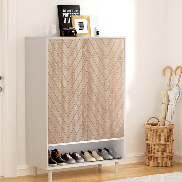  Shoe Rack Cabinet 24 Pairs 6-tier White