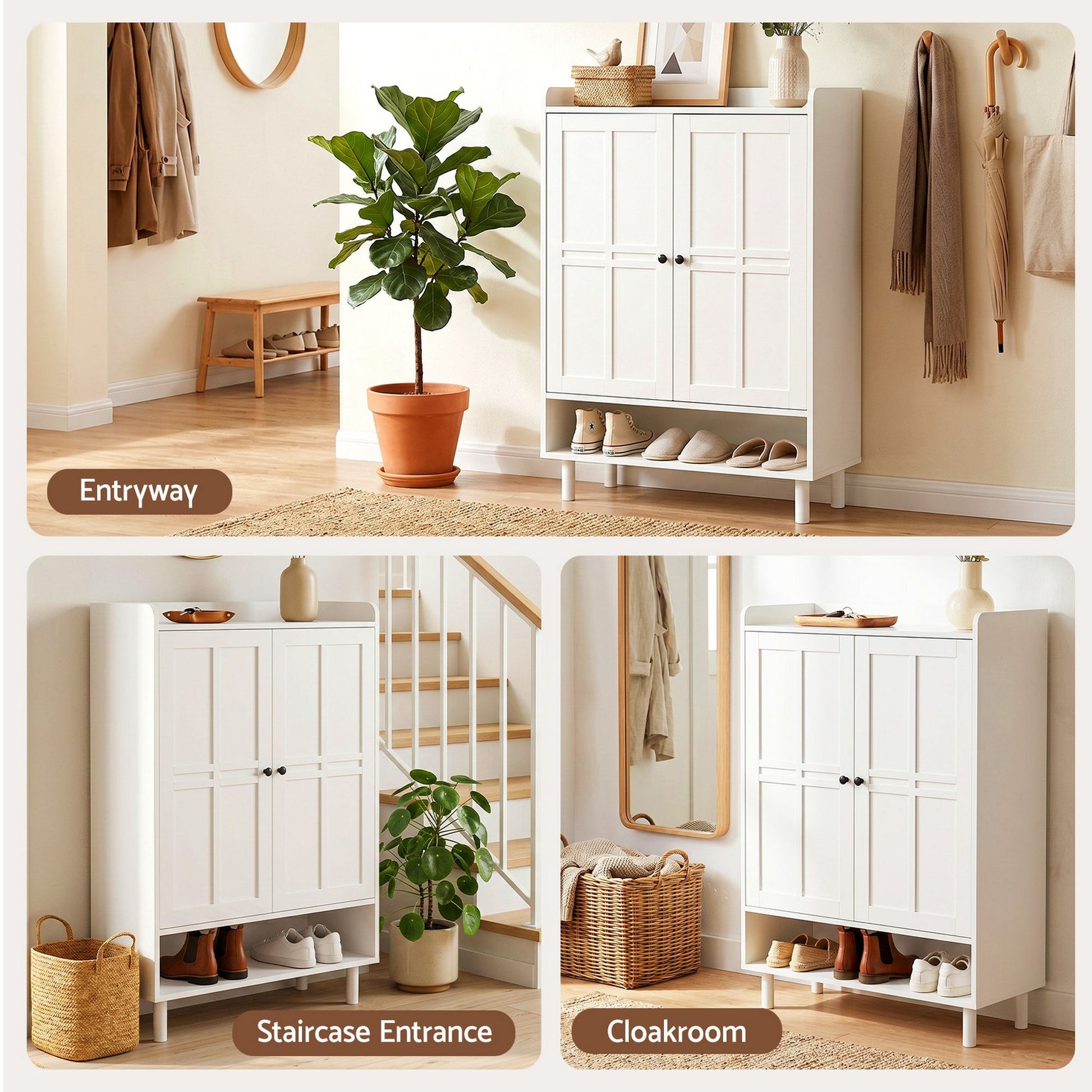 Shoe Cabinet 6 Tier 24 Pairs White Storage | HomeAndLiving - 10