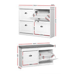 Shoe Cabinet Bench Set Flip Drawers White | HomeAndLiving