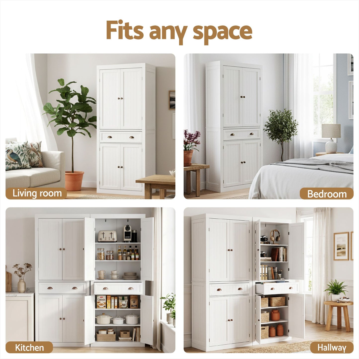 Buffet Sideboard Cabinet 6-Tier Storage Set 2 | HomeAndLivin - 9