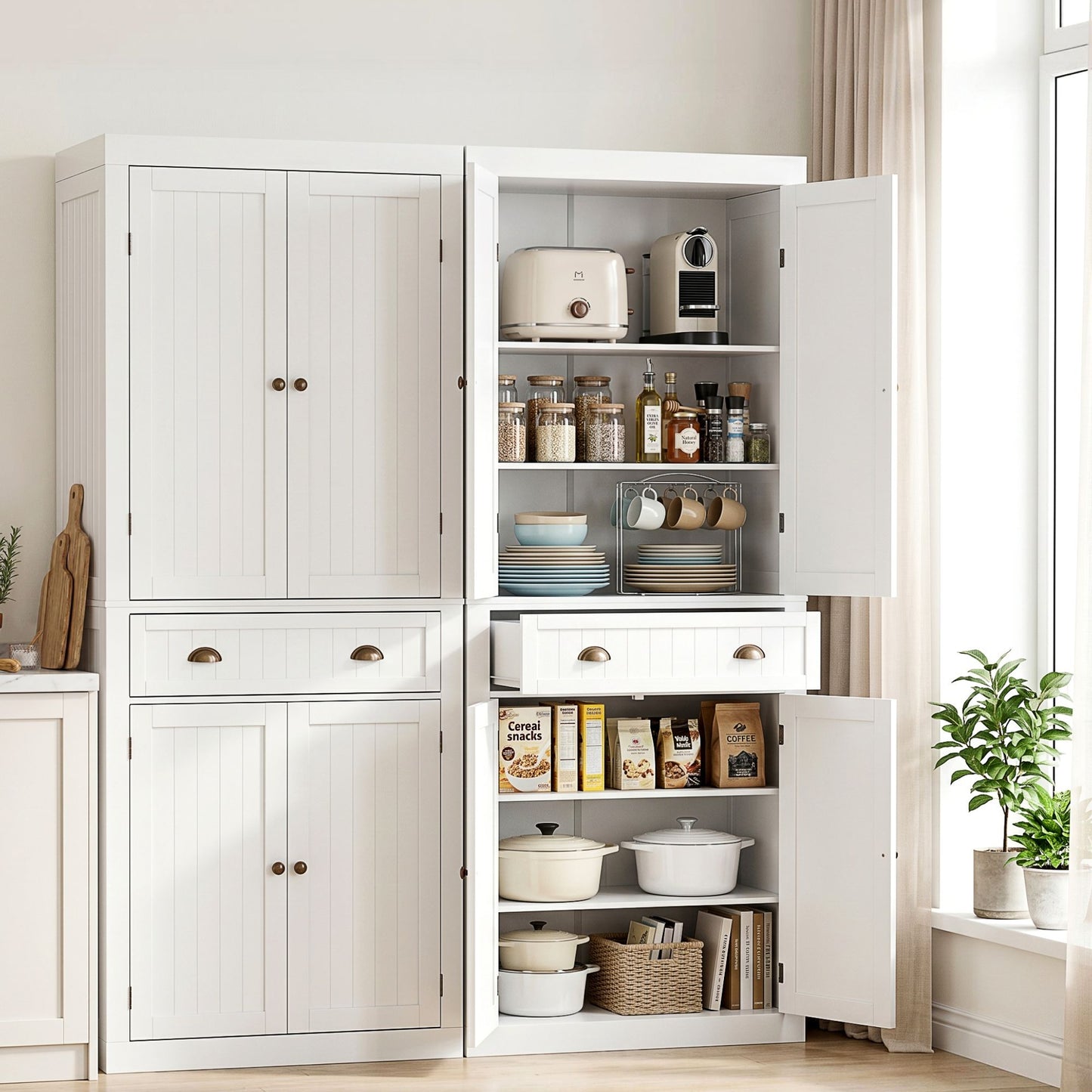 Buffet Sideboard Cabinet 6-Tier Storage Set 2 | HomeAndLivin