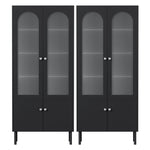 Fluted Buffet Sideboard Cabinet 5-Tier Black | HomeAndLiving
