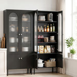Fluted Buffet Sideboard Cabinet 5-Tier Black | HomeAndLiving