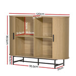 Buffet Sideboard Cupboard Cabinet Sliding Doors Pantry Storage Oak