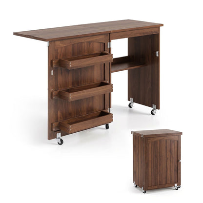Folding Sewing Table Rolling Craft Station | HomeAndLiving - 2