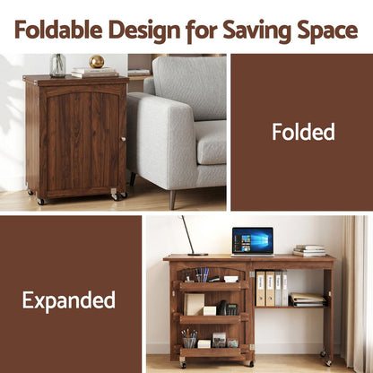 Folding Sewing Table Rolling Craft Station | HomeAndLiving - 6