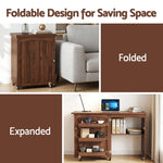 Folding Sewing Table Rolling Craft Station | HomeAndLiving
