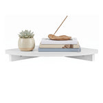 Corner Floating Wall Shelf White Round Edge | HomeAndLiving