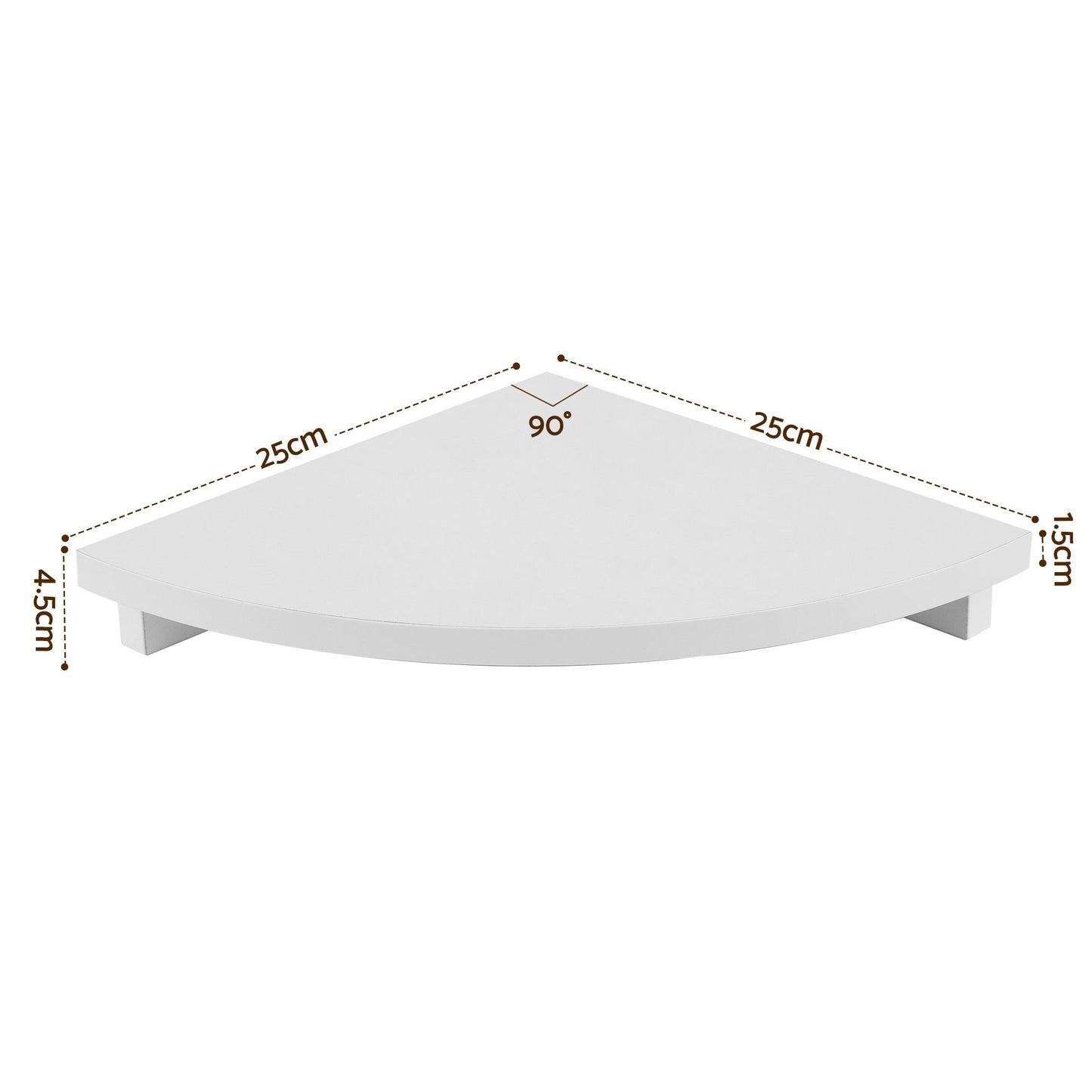 Corner Floating Wall Shelf White Round Edge | HomeAndLiving
