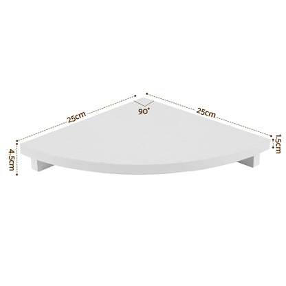 Corner Floating Wall Shelf White Round Edge | HomeAndLiving
