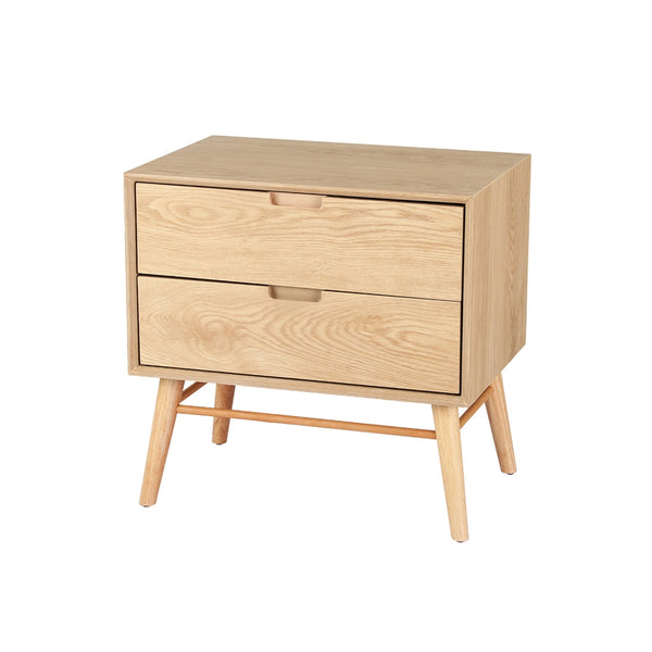  Stylish Oak Bedside Table with Drawers