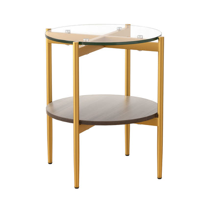 Coffee Table 45Cm Round Tempered Glass Carol