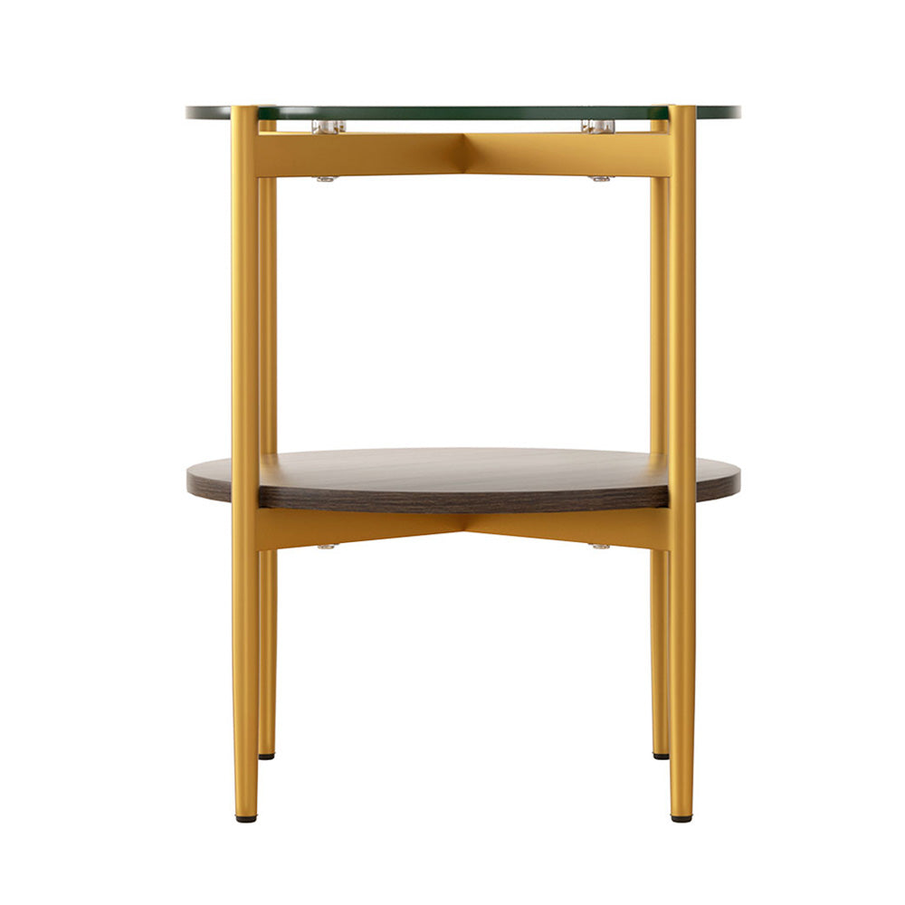 Coffee Table 45Cm Round Tempered Glass Carol