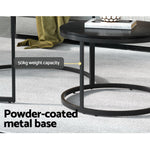 Nesting Coffee Table Set Of 2 Marble Effect Tika