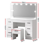 Dressing Table Set Stool 10 Led Bulbs White Debbie